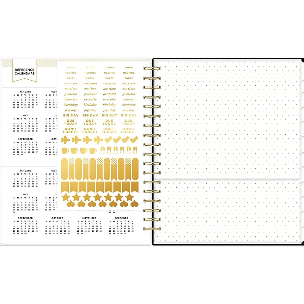 2025 Planners|Blue Sky 2025 Day Designer Austen Black 8" x 10" Daily & Monthly Planner, Plastic Cover, Multicolor (148130)