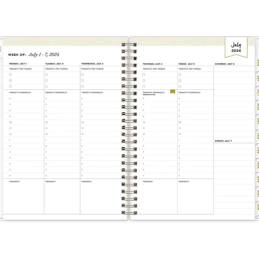 Academic Planners|Blue Sky 2024-2025 Day Designer Climbing Floral Mint 5.88" x 8.63" Academic Weekly & Monthly Planner, Plastic Cover