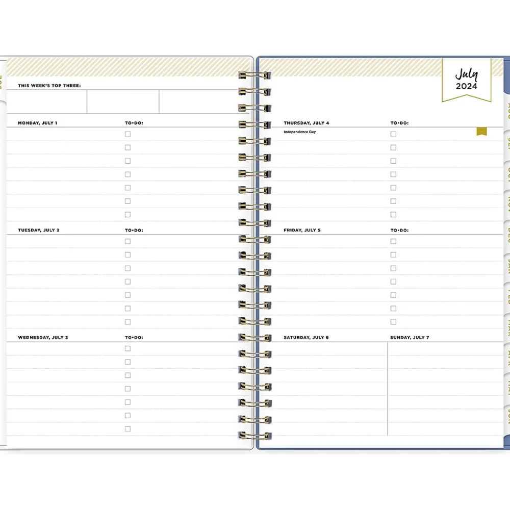 Academic Planners|Blue Sky 2024-2025 Day Designer Climbing Floral Blush 5" x 8" Academic Weekly & Monthly Planner, Plastic Cover, Multicolor