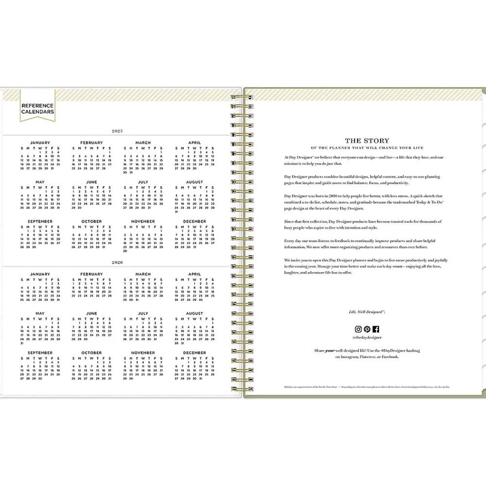 2025 Planners|Blue Sky 2025 Day Designer Fiore Cream 8.5" x 11" Weekly & Monthly Planner, Plastic Cover, Multicolor (148140)