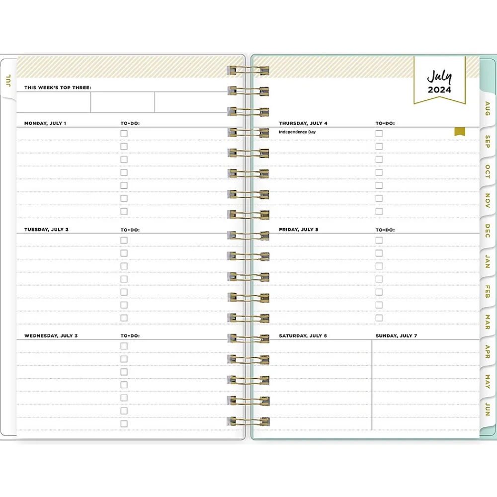 Academic Planners|Blue Sky 2024-2025 Day Designer Flower Mint 3.63" x 6.13" Academic Weekly & Monthly Planner, Multicolor (144878)