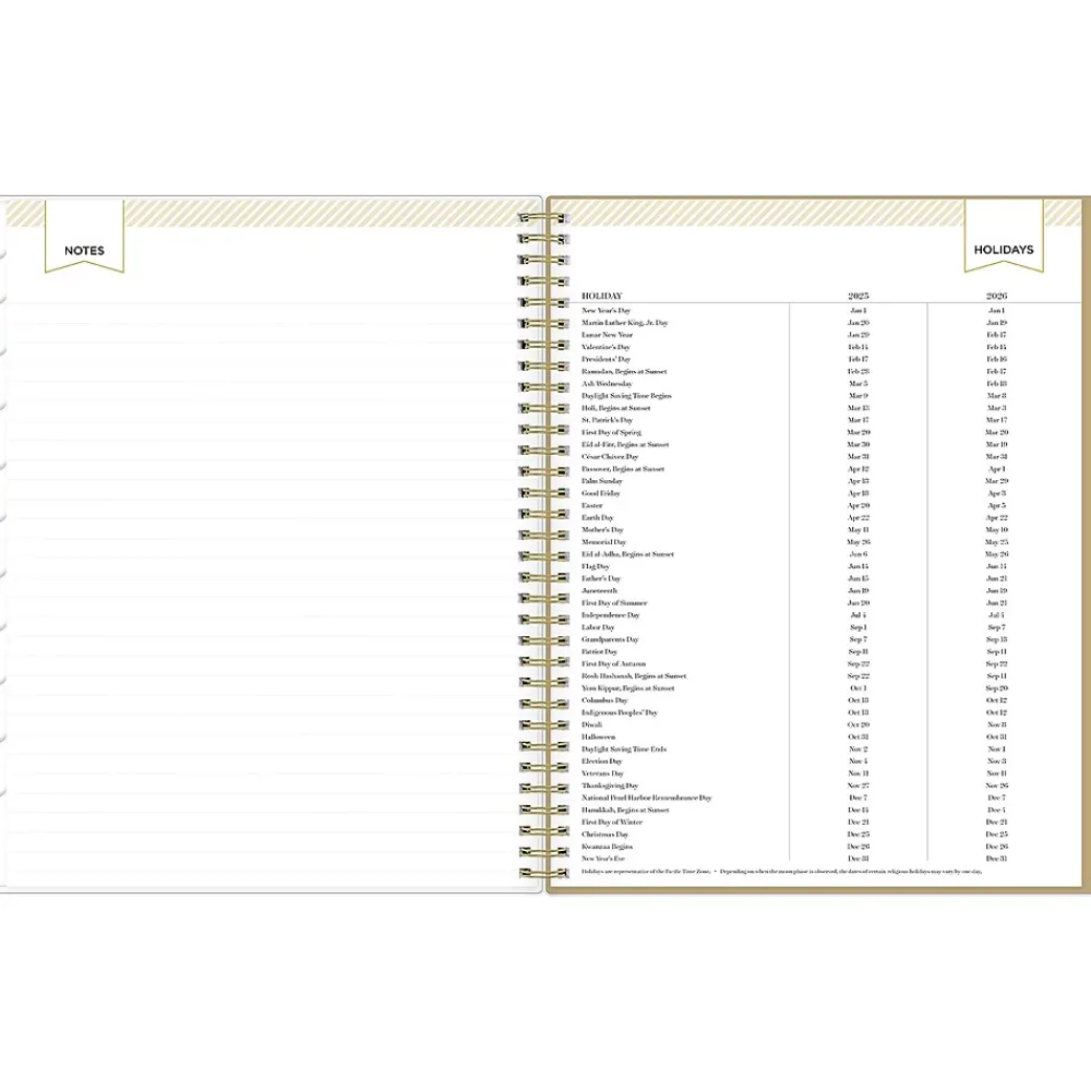 2025 Planners|Blue Sky 2025 Day Designer Gold Spotty 8.5" x 11" Weekly Planner, Plastic Cover, Gold/White (148132)