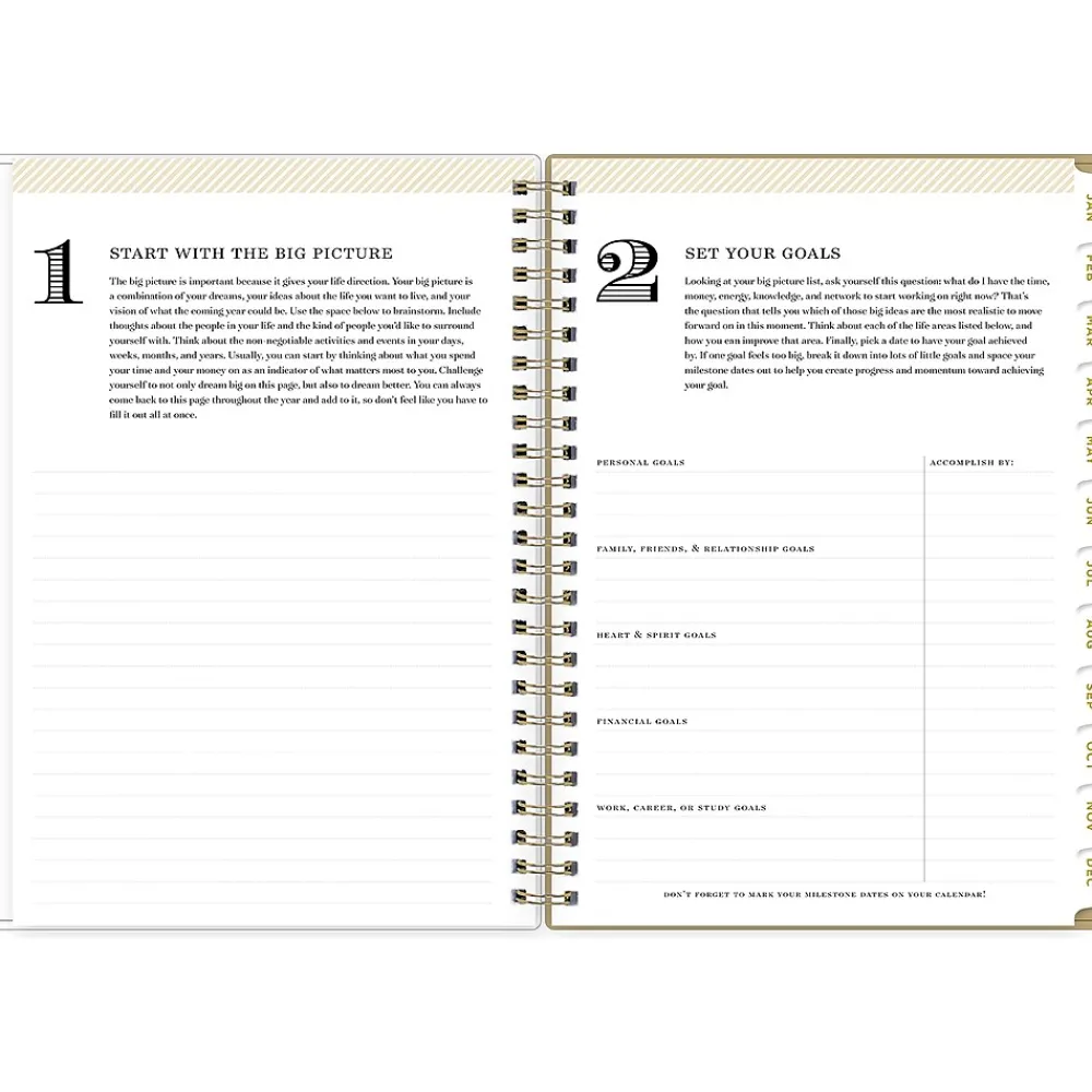 2025 Planners|Blue Sky 2025 Day Designer Gold Spotty 5.88" x 8.63" Weekly & Monthly Planner, Plastic Cover, White/Gold (148133)