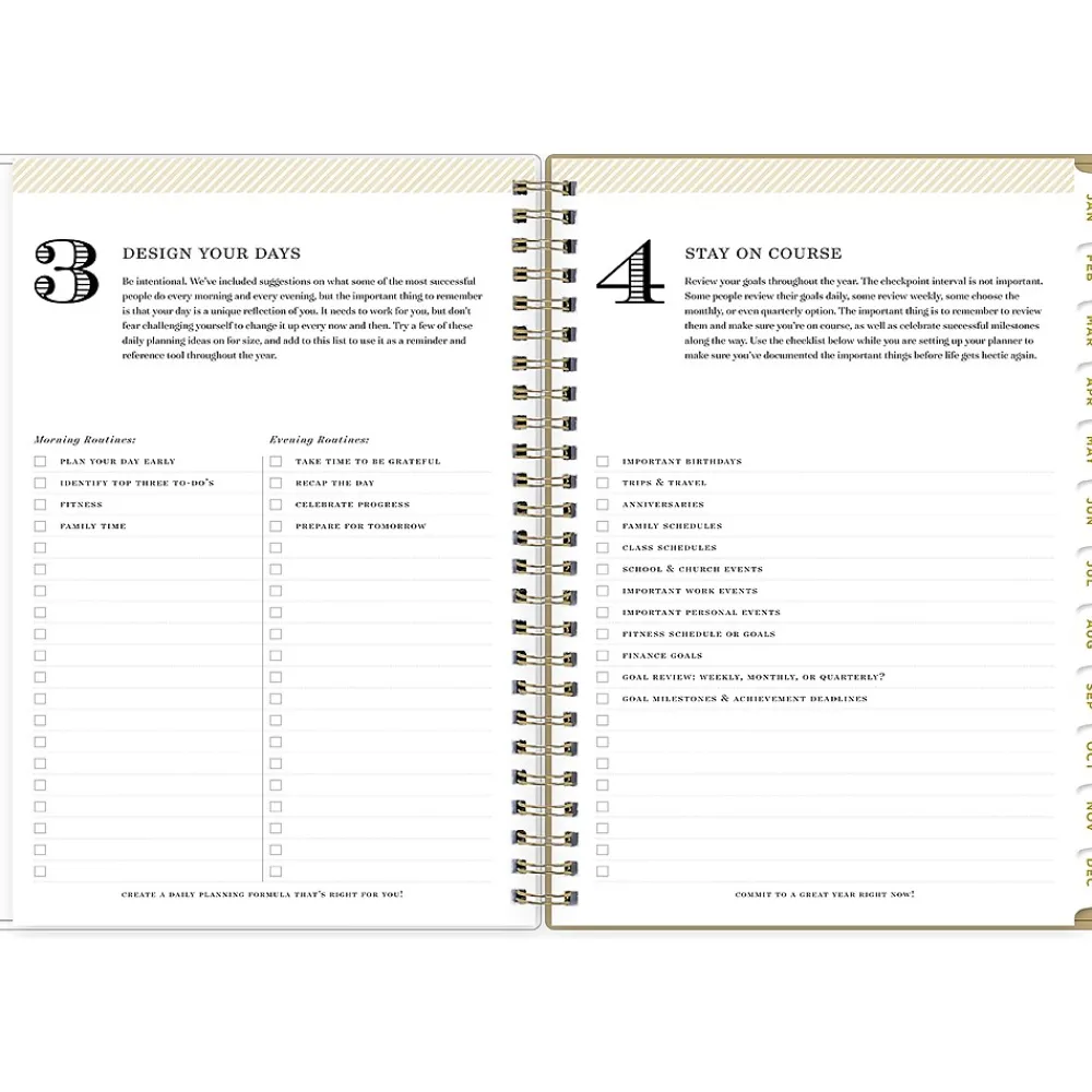 2025 Planners|Blue Sky 2025 Day Designer Gold Spotty 5.88" x 8.63" Weekly & Monthly Planner, Plastic Cover, White/Gold (148133)