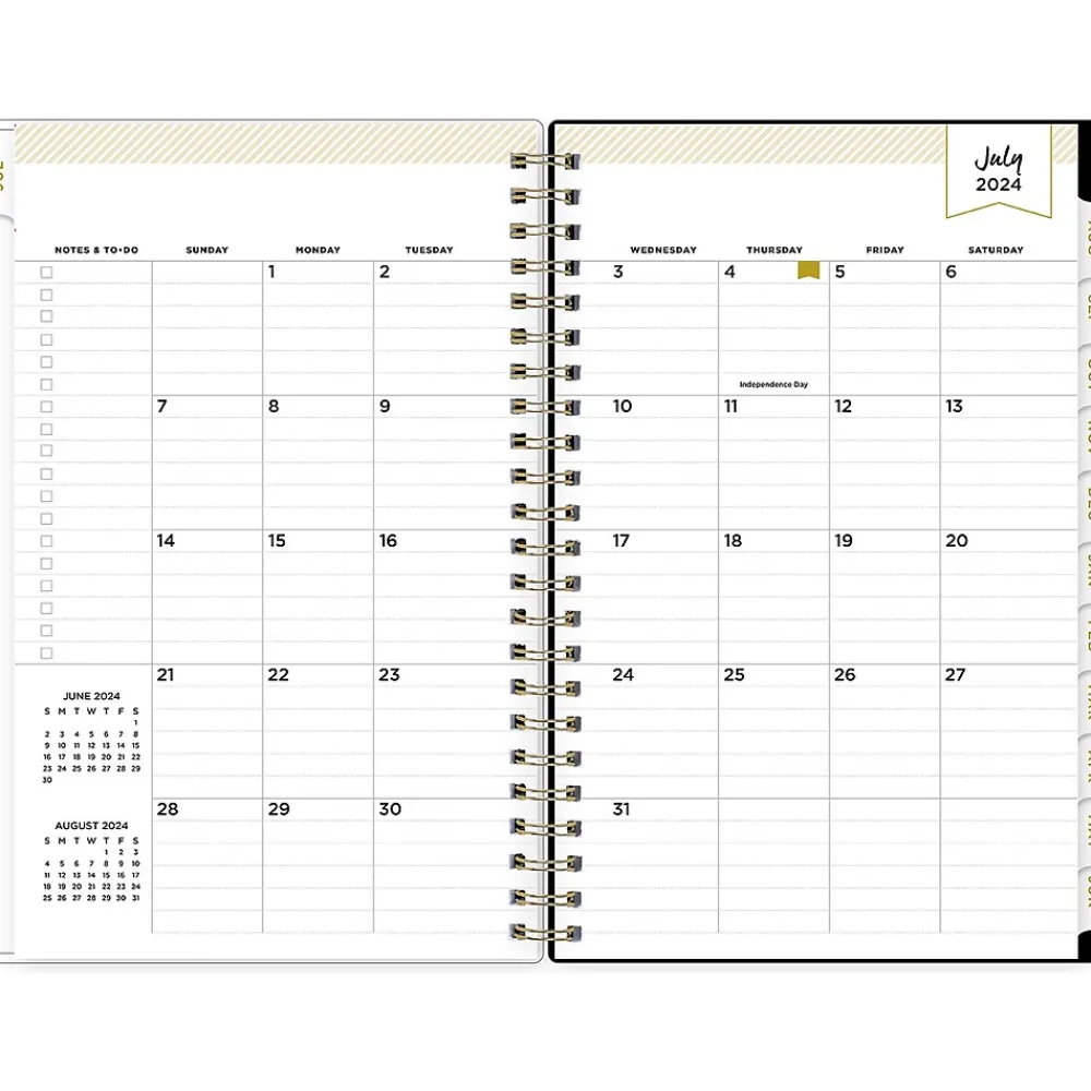 Academic Planners|Blue Sky 2024-2025 Day Designer Painted Leopard Gray 5" x 8" Academic Weekly & Monthly Planner, Plastic Cover, Black/Gray