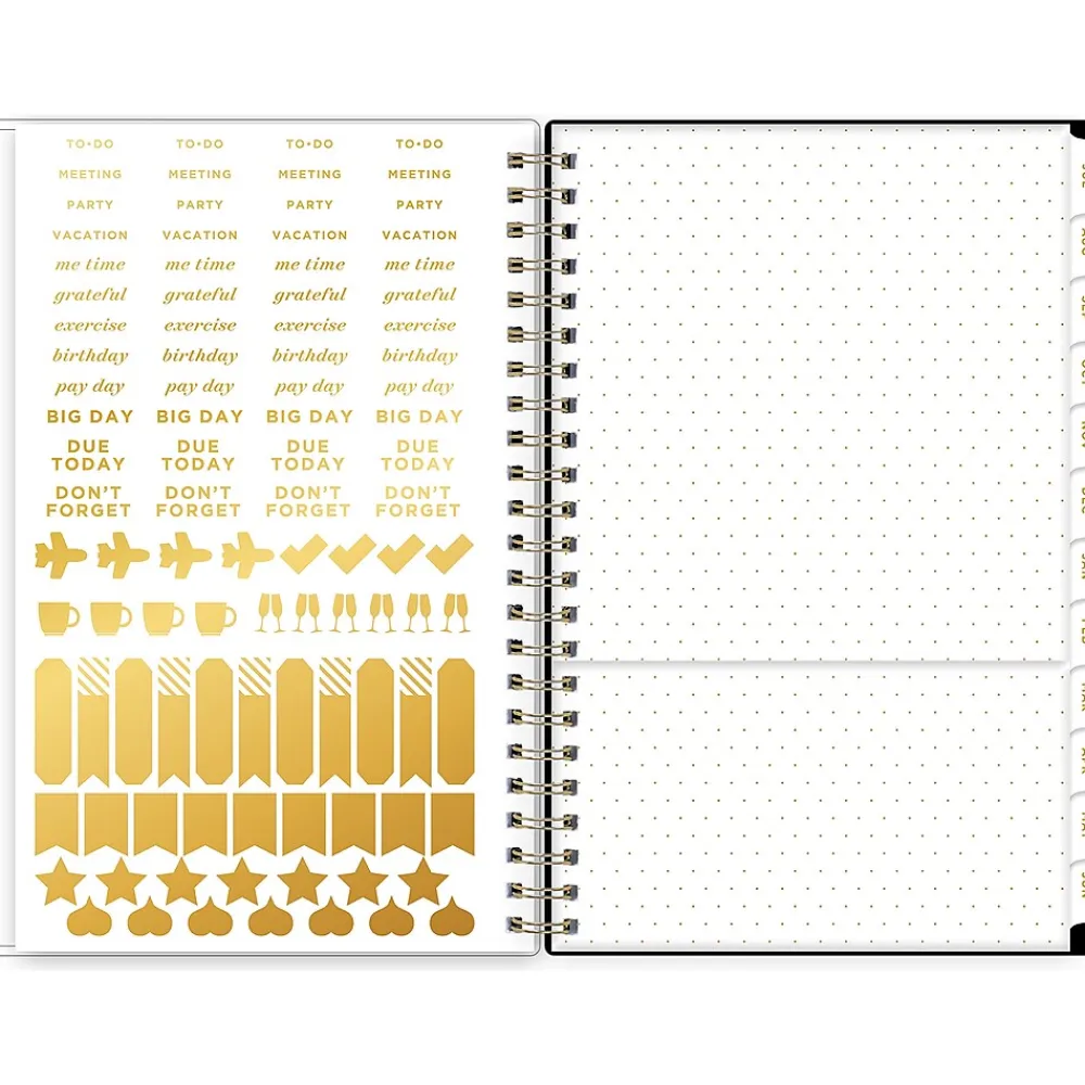 Academic Planners|Blue Sky 2024-2025 Day Designer Painted Leopard Gray 5" x 8" Academic Weekly & Monthly Planner, Plastic Cover, Black/Gray
