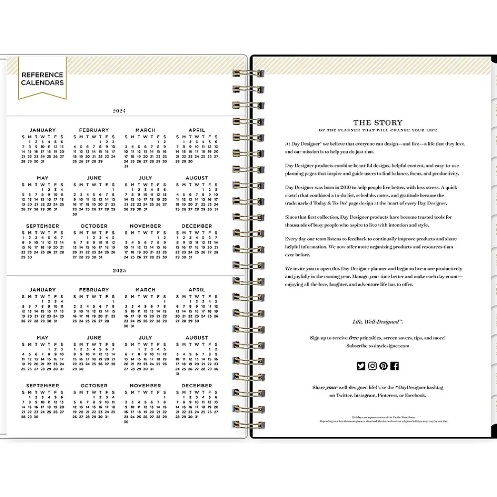 Academic Planners|Blue Sky 2024-2025 Day Designer Painted Leopard Gray 5" x 8" Academic Weekly & Monthly Planner, Plastic Cover, Black/Gray