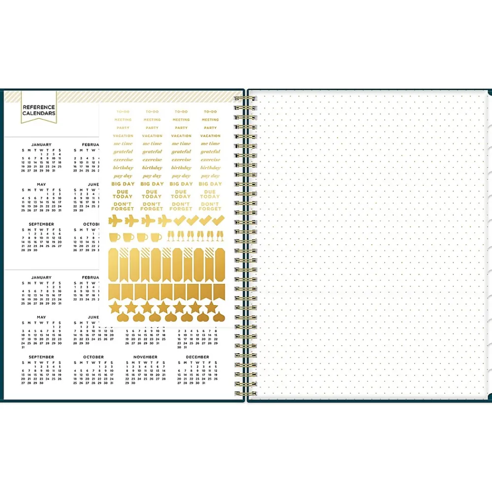 2025 Planners|Blue Sky 2025 Day Designer Peacock 8.5" x 11" Weekly & Monthly Planner, Plastic Cover, Blue (143889-25)