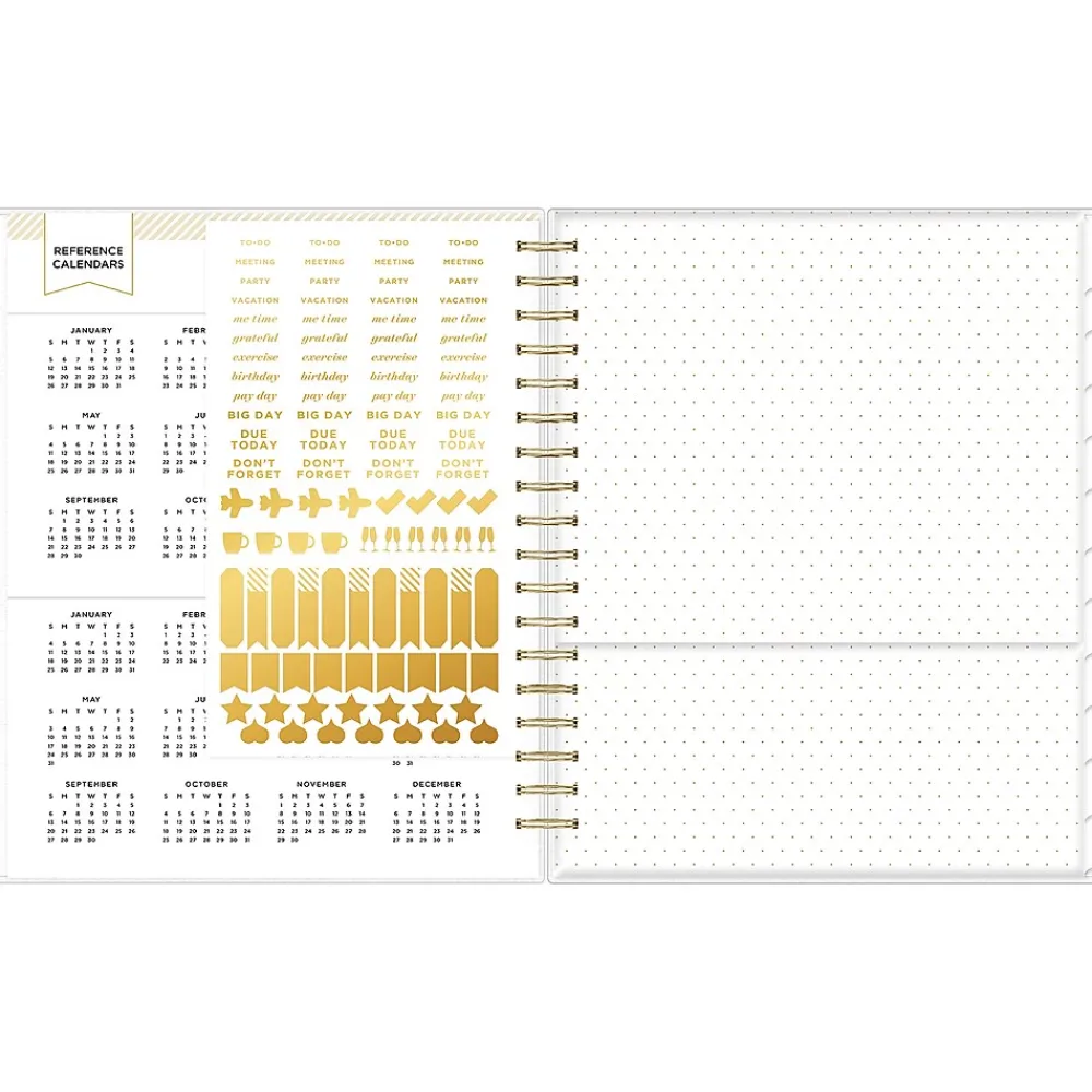 2025 Planners|Blue Sky 2025 Day Designer Rugby Stripe 8" x 10" Daily & Monthly Planner, Plastic Cover, Black/White (148120)