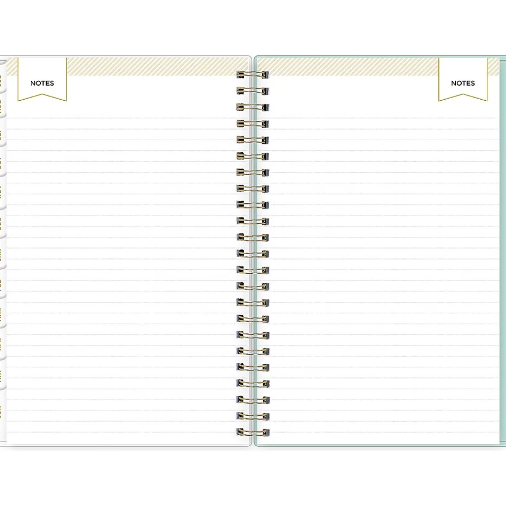 Academic Planners|Blue Sky 2024-2025 Day Designer Secret Garden Mint 5" x 8" Academic Weekly & Monthly Planner, Plastic Cover, Multicolor