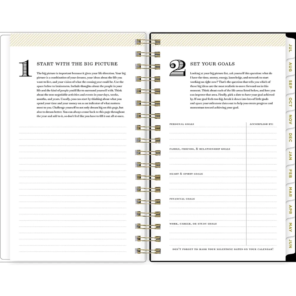 Academic Planners|Blue Sky 2024-2025 Day Designer Somerset Black 3.63" x 6.13" Academic Weekly & Monthly Planner, Plastic Cover, Multicolor