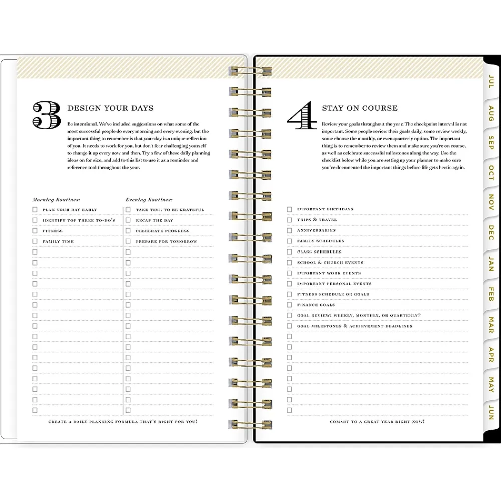 Academic Planners|Blue Sky 2024-2025 Day Designer Somerset Black 3.63" x 6.13" Academic Weekly & Monthly Planner, Plastic Cover, Multicolor