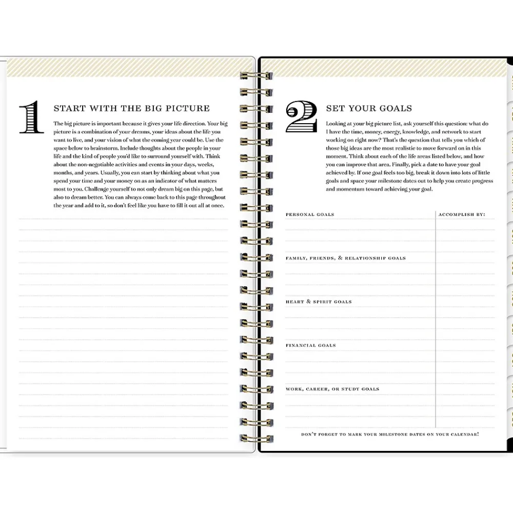 2025 Planners|Blue Sky 2025 Day Designer Swiss Dot 5" x 8" Weekly & Monthly Planner, Plastic Cover, Black/Gold (148135)
