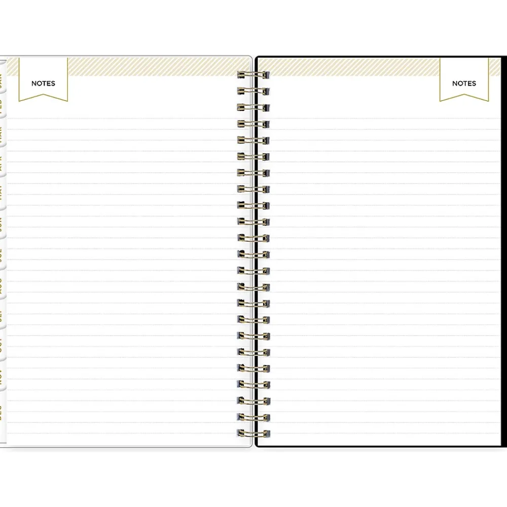 2025 Planners|Blue Sky 2025 Day Designer Swiss Dot 5" x 8" Weekly & Monthly Planner, Plastic Cover, Black/Gold (148135)
