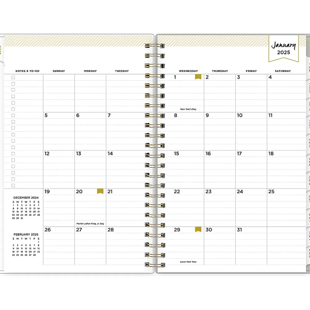 2025 Planners|Blue Sky 2025 Day Designer Tess 5" x 8" Weekly & Monthly Planner, Plastic Cover, Tan/Off-White (148145)