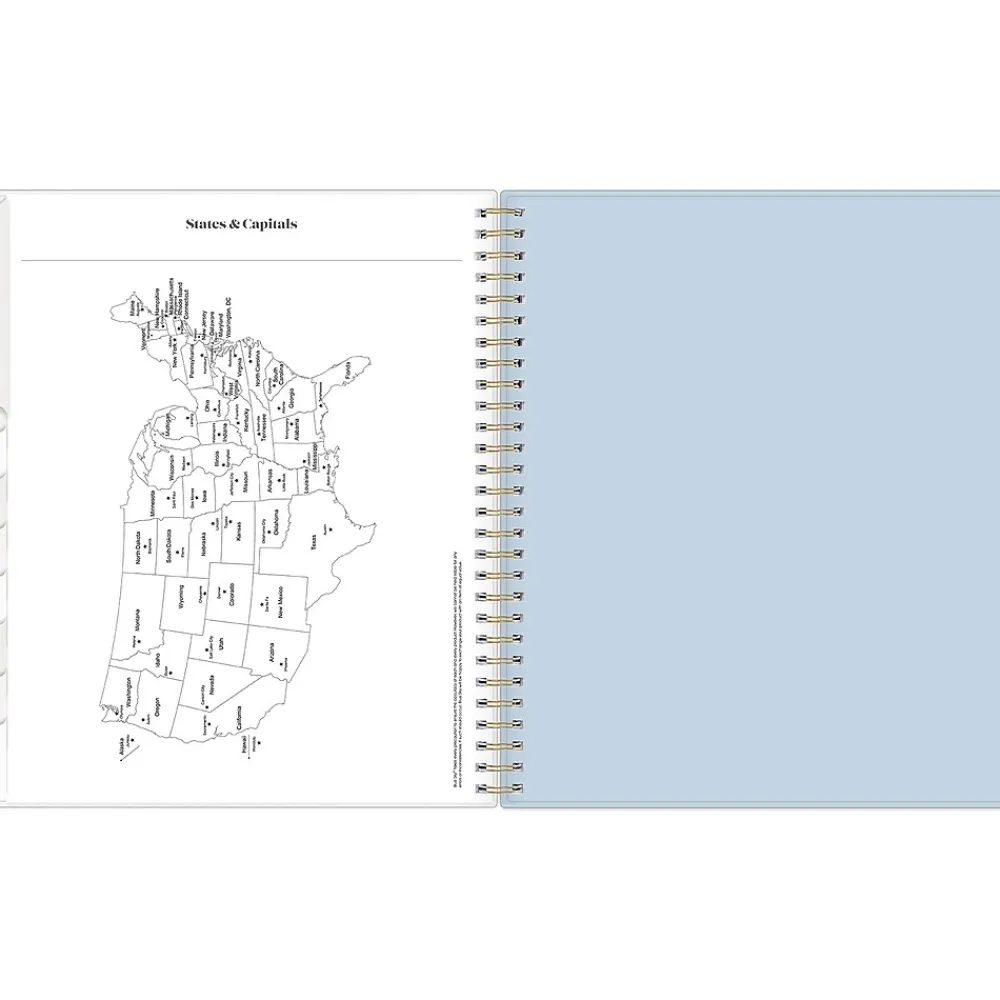 2025 Planners|Blue Sky 2025 Day Designer The Everygirl Evan Blue 8" x 10" Monthly Planner, Plastic Cover, Blue/White (150777)