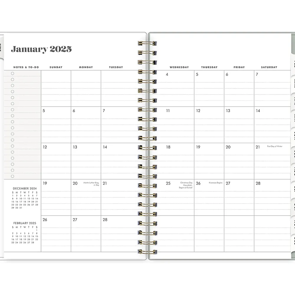 2025 Planners|Blue Sky 2025 Day Designer The Everygirl Tuberose 5" x 8" Weekly & Monthly Planner, Plastic Cover, Green/White (150776)