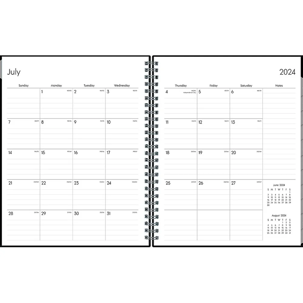 Academic Planners|Blue Sky 2024-2025 Enterprise 7" x 9" Academic Weekly & Monthly Planner, Plastic Cover, Black (131982-A25)