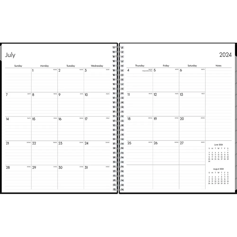 Academic Planners|Blue Sky 2024-2025 Enterprise 8.5" x 11" Academic Weekly & Monthly Planner, Plastic Cover, Black (130609-A25)