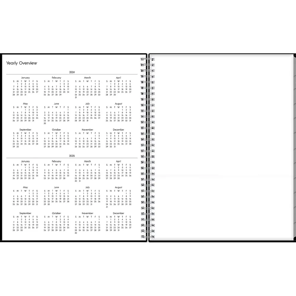 Academic Planners|Blue Sky 2024-2025 Enterprise 8.5" x 11" Academic Weekly & Monthly Planner, Plastic Cover, Black (130609-A25)