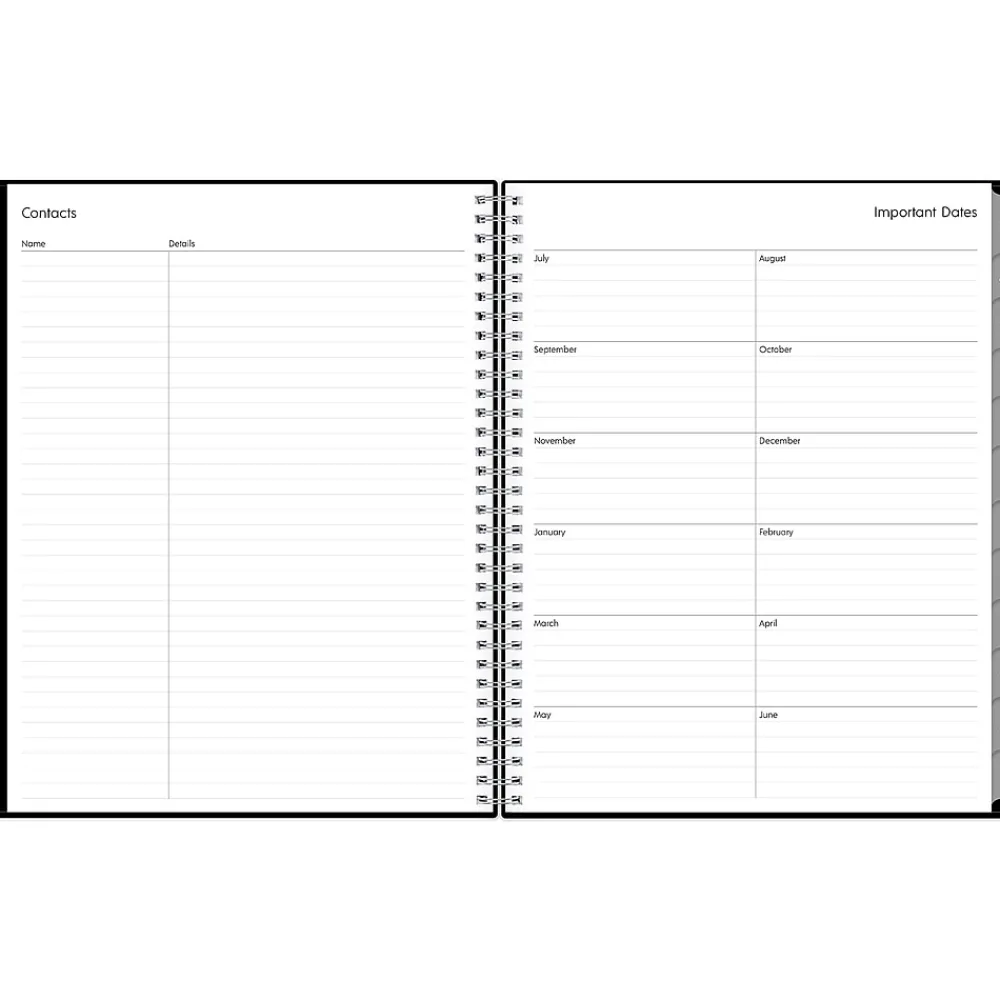 Academic Planners|Blue Sky 2024-2025 Enterprise 8.5" x 11" Academic Weekly & Monthly Planner, Plastic Cover, Black (130609-A25)