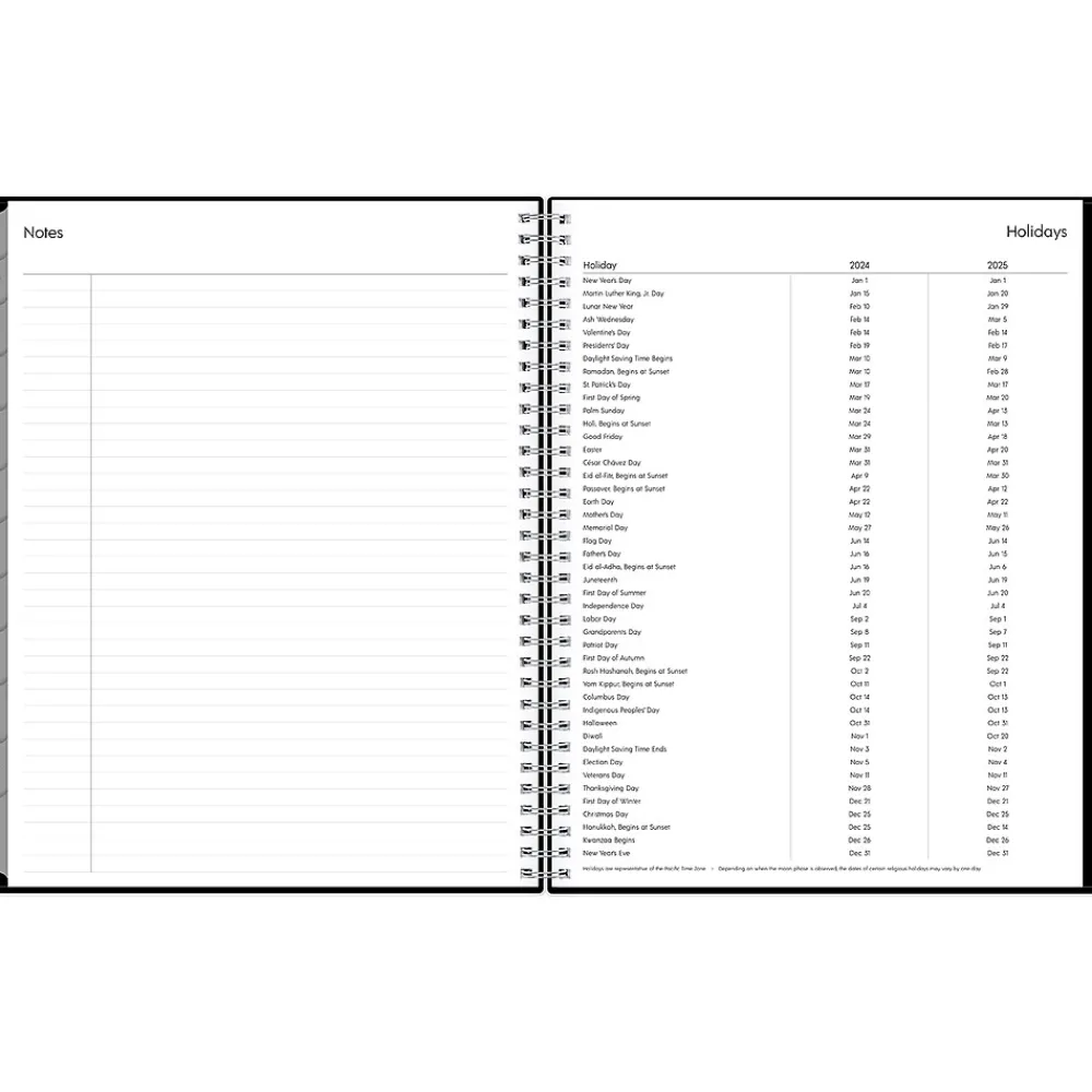 Academic Planners|Blue Sky 2024-2025 Enterprise 8.5" x 11" Academic Weekly & Monthly Planner, Plastic Cover, Black (130609-A25)