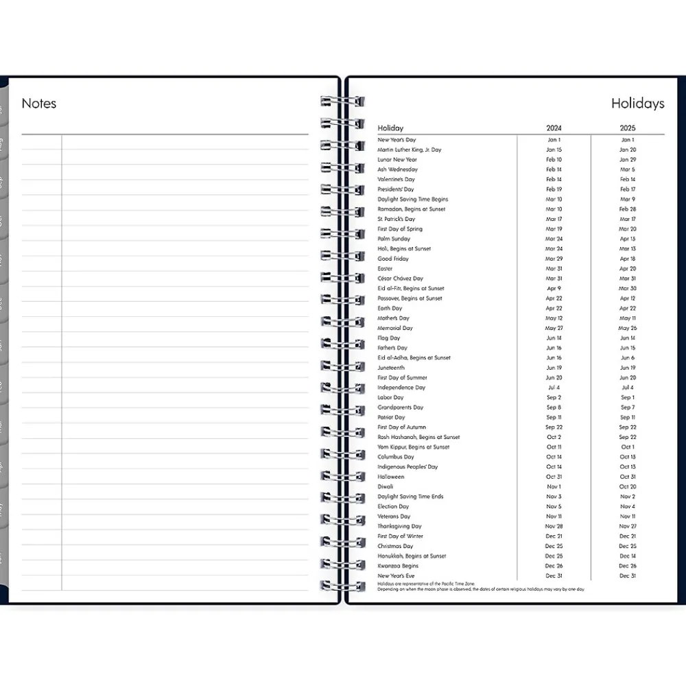 Academic Planners|Blue Sky 2024-2025 Enterprise 5" x 8" Academic Weekly & Monthly Planner, Plastic Cover, Black (130611-A25)