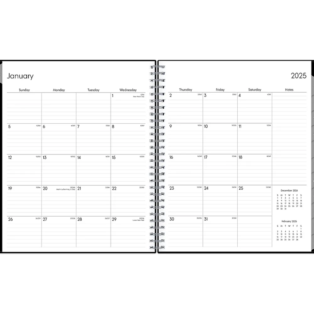 2025 Planners|Blue Sky 2025 Enterprise 8" x 10" Monthly Planner, Plastic Cover, Black (131794-25)