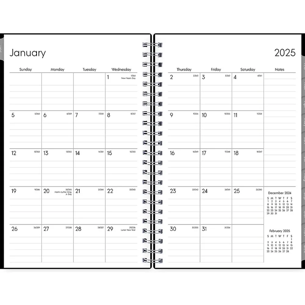 2025 Planners|Blue Sky 2025 Enterprise 5" x 8" Weekly & Monthly Planner, Plastic Cover, Black (111291-25)