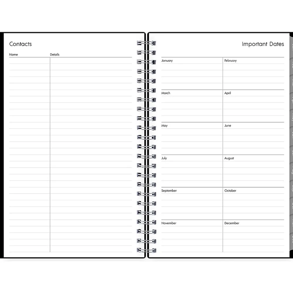 2025 Planners|Blue Sky 2025 Enterprise 5" x 8" Weekly & Monthly Planner, Plastic Cover, Black (111291-25)