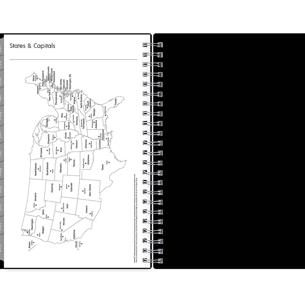 2025 Planners|Blue Sky 2025 Enterprise 5" x 8" Weekly & Monthly Planner, Plastic Cover, Black (111291-25)