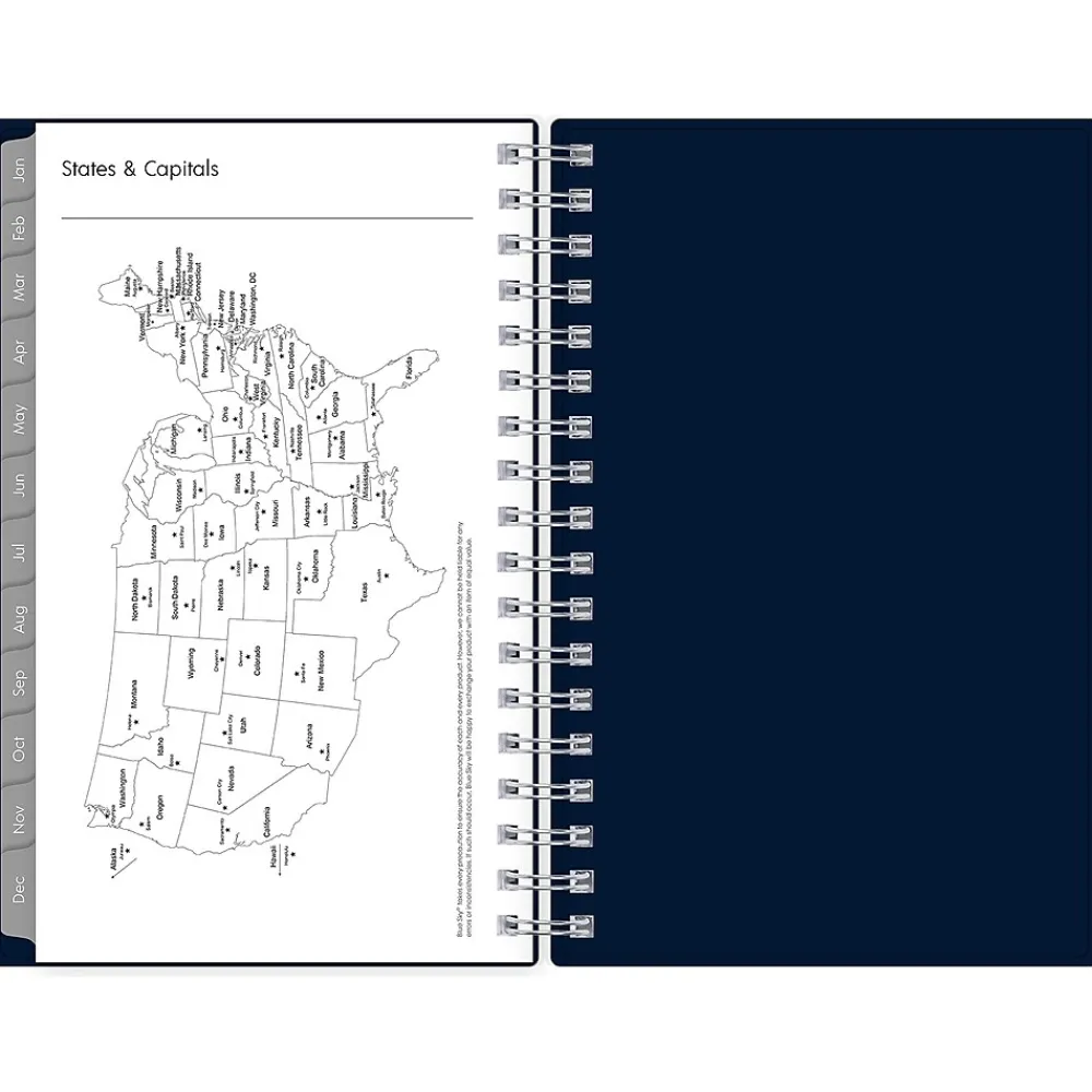 2025 Planners|Blue Sky 2025 Enterprise 3.63" x 6.13" Weekly & Monthly Planner, Plastic Cover, Navy (147976)