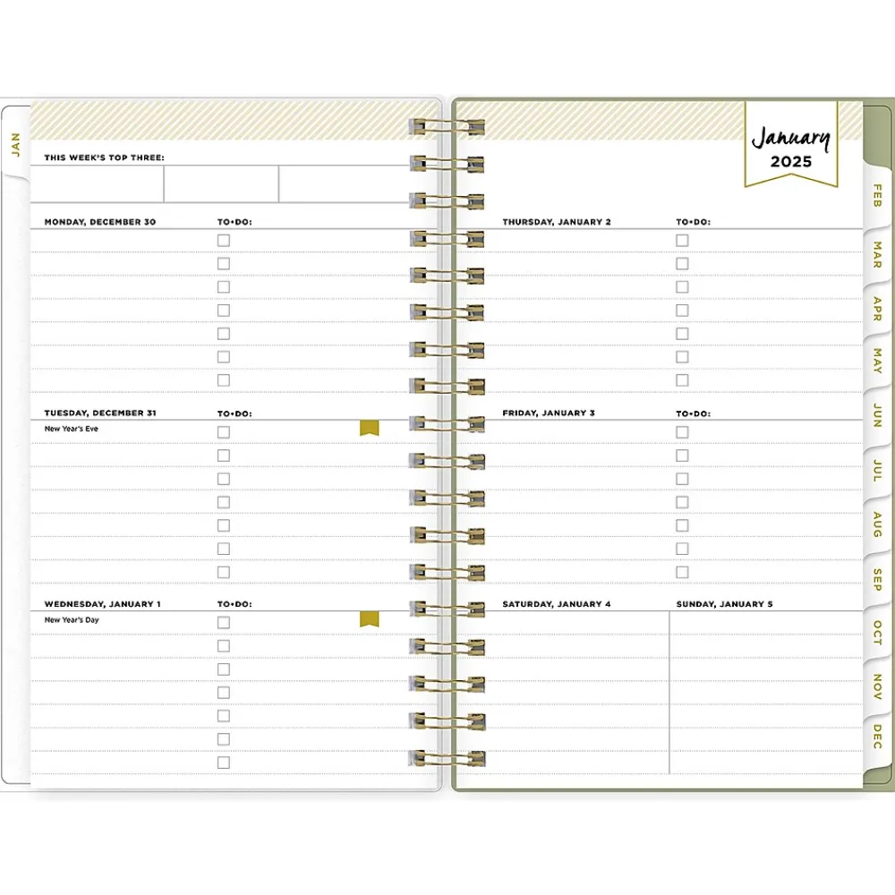 2025 Planners|Blue Sky 2025 Fiore Cream 3.63" x 6.13" Weekly & Monthly Planner, Plastic Cover, Multicolor (152482)