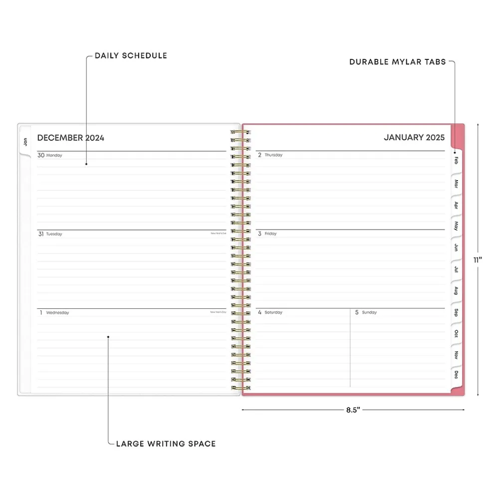 2025 Planners|Blue Sky 2025 Fly By 8.5" x 11" Weekly & Monthly Planner, Plastic Cover, Multicolor (140195-25)