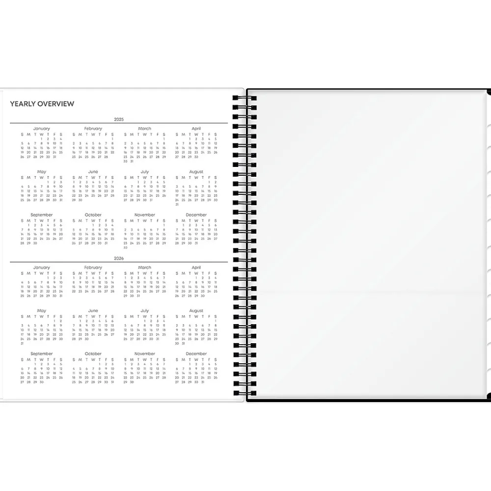 2025 Planners|Blue Sky 2025 Fran 8.5" x 11" Weekly & Monthly Planner, Plastic Cover, Black/Brown (150542)