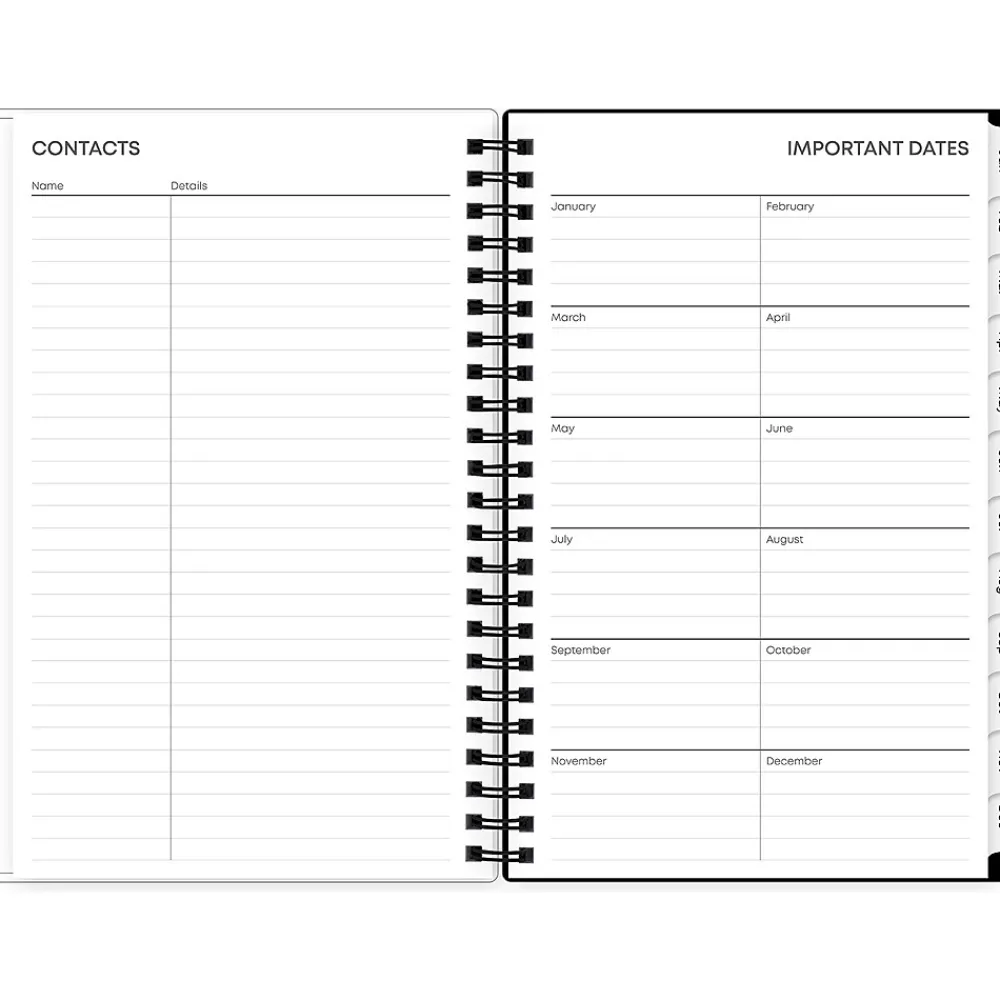 2025 Planners|Blue Sky 2025 Fran 5" x 8" Weekly & Monthly Planner, Plastic Cover, Black/Brown (150541)