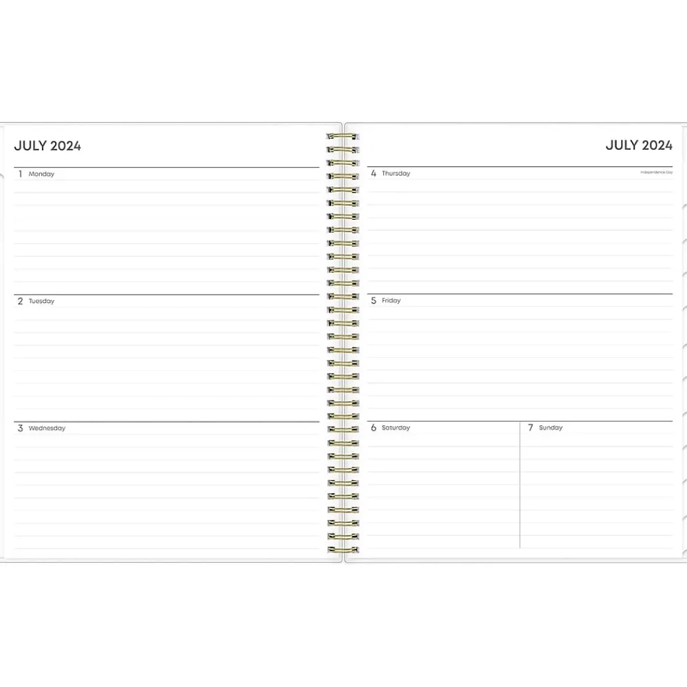 Academic Planners|Blue Sky 2024-2025 Gemma 8.5" x 11" Academic Weekly & Monthly Planner, Plastic Cover, Blue/White (118177-A25)