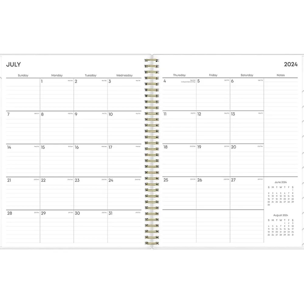 Academic Planners|Blue Sky 2024-2025 Gemma 8.5" x 11" Academic Weekly & Monthly Planner, Plastic Cover, Blue/White (118177-A25)