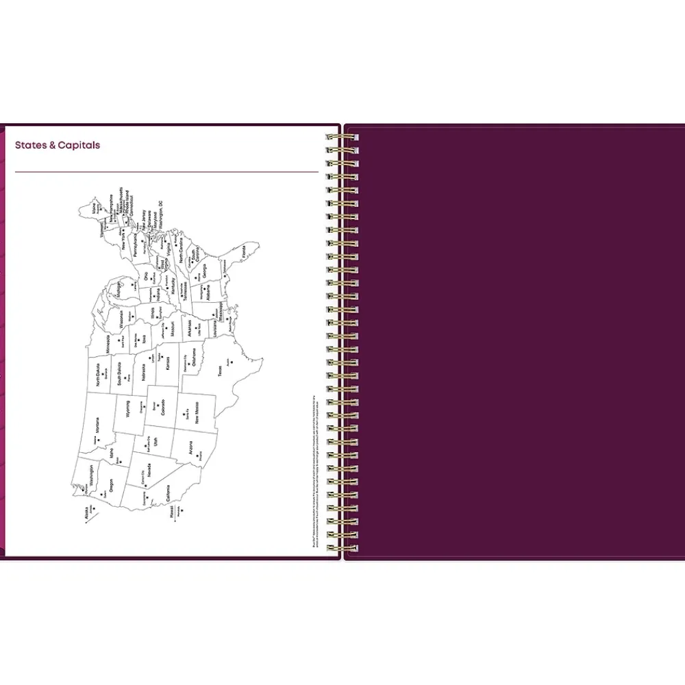 2025 Planners|Blue Sky 2025 Gili 8.5" x 11" Weekly & Monthly Planner, Plastic Cover, Burgundy/Beige (117889-25)