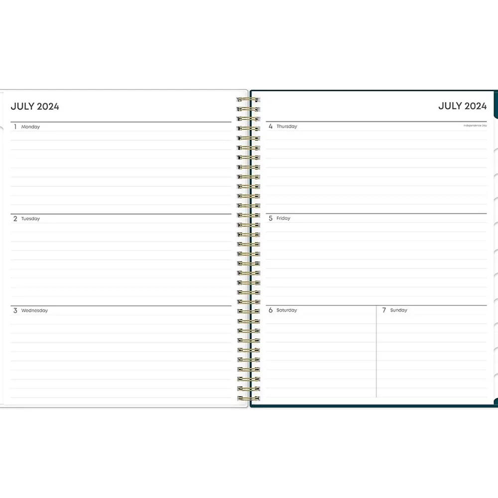 Academic Planners|Blue Sky 2024-2025 Greta 8.5" x 11" Academic Weekly & Monthly Planner, Plastic Cover, Green (136479-A25)