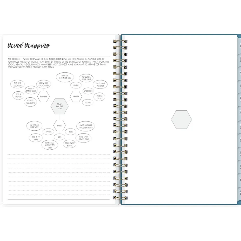 Academic Planners|Blue Sky 2024-2025 Ivory Paper Co Davina 5.87" x 8.6" Academic Weekly & Monthly Planner, Plastic Cover, Cream/Blue (146882)