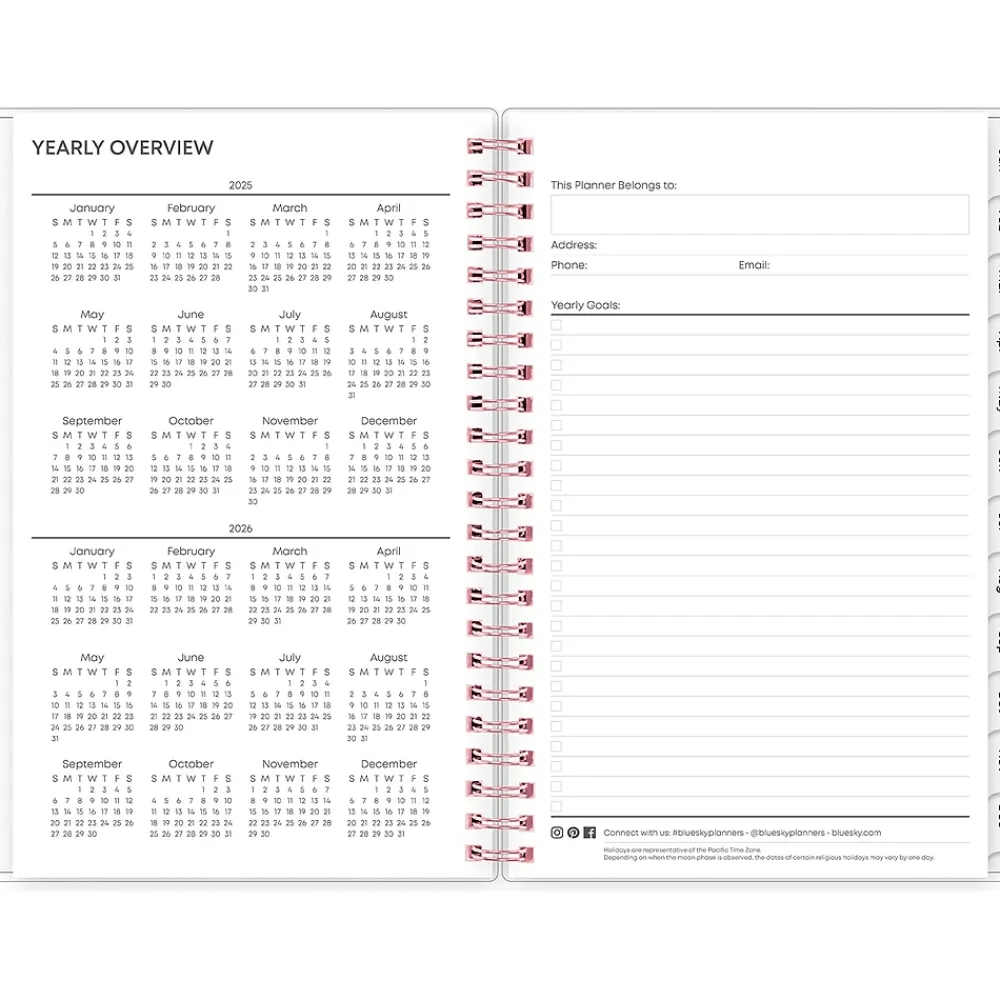 2025 Planners|Blue Sky 2025 Joselyn 5" x 8" Weekly & Monthly Planner, Plastic Cover, Multicolor (110396-25)
