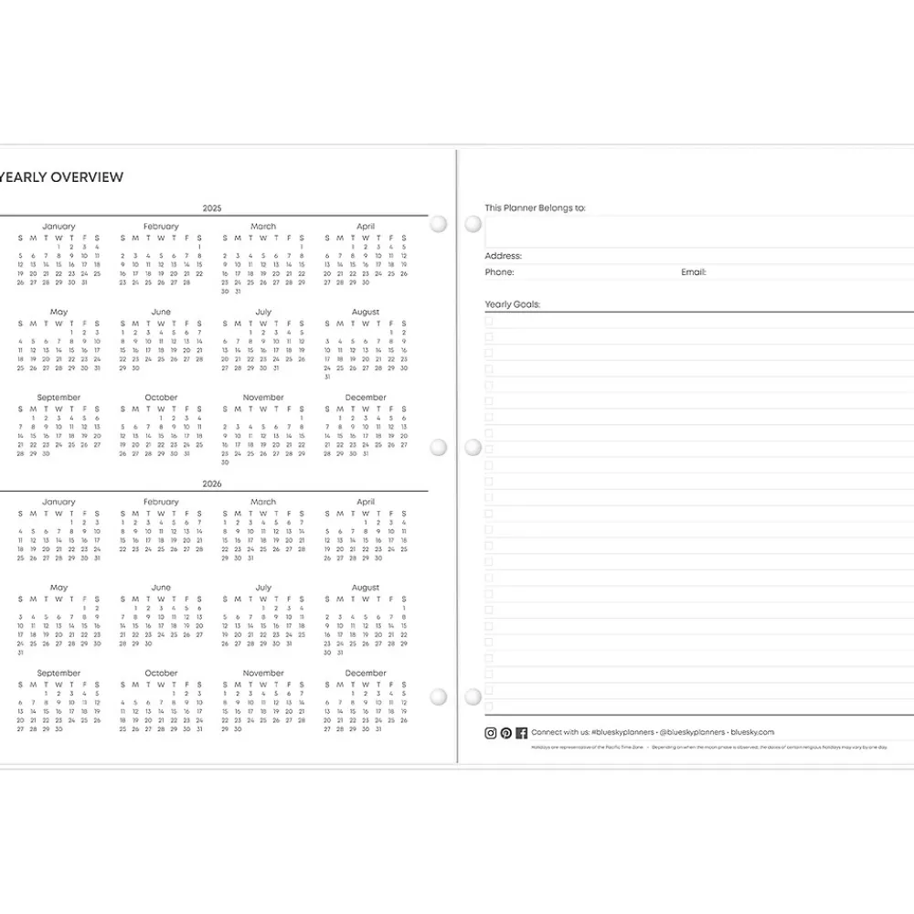 2025 Planners|Blue Sky 2025 Juno 8.5" x 11" Monthly Planner, Plastic Cover, Pink (152266)