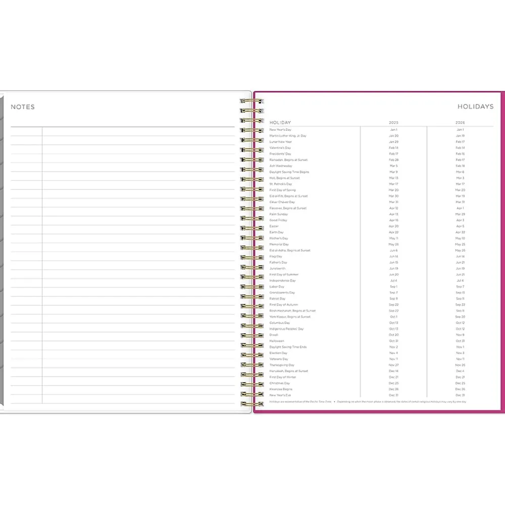 2025 Planners|Blue Sky 2025 Kelly Ventura Magenta Blooms 8.5" x 11" Weekly & Monthly Planner, Plastic Cover, Multicolor (140945-25)