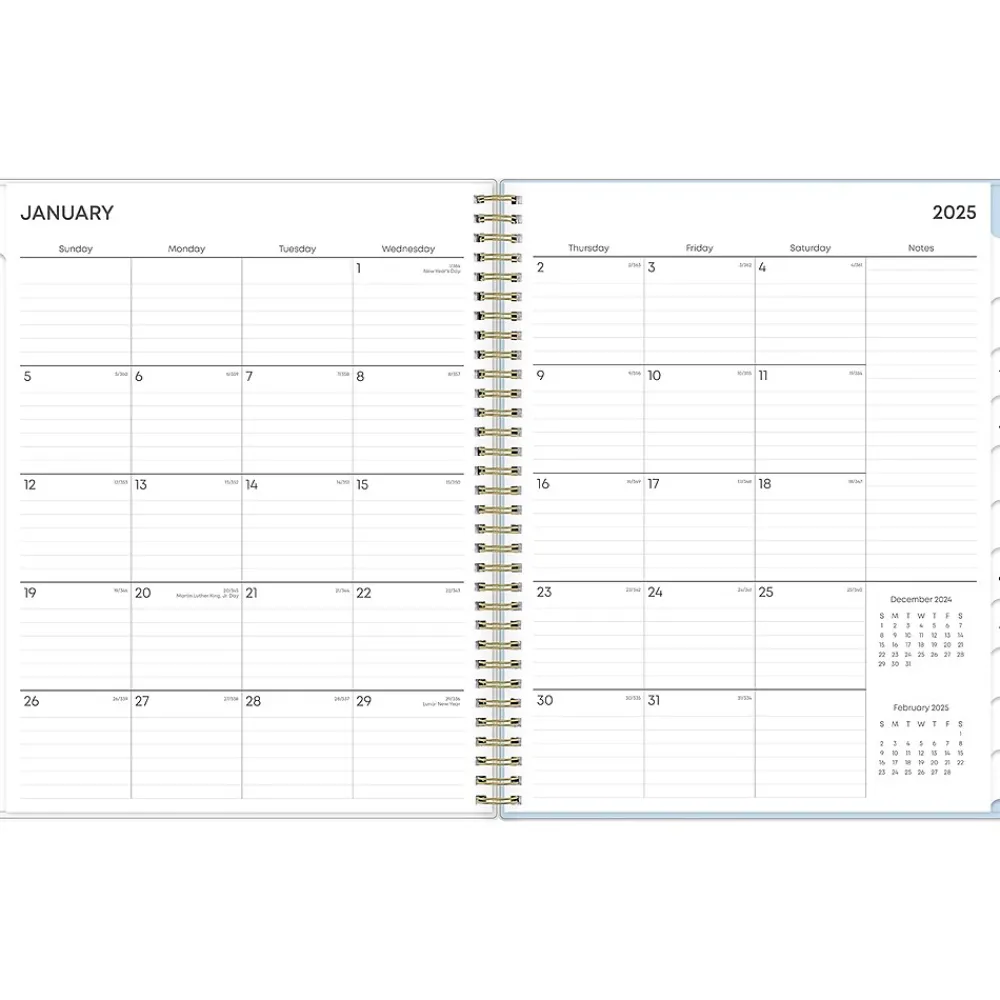 2025 Planners|Blue Sky 2025 Kiera Blue 8.5" x 11" Weekly & Monthly Planner, Plastic Cover, Multicolor (152467)