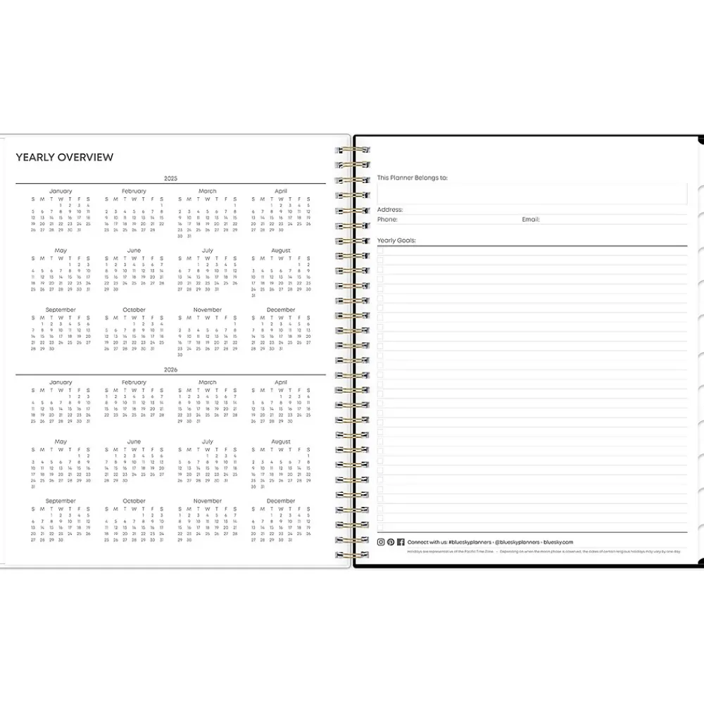 2025 Planners|Blue Sky 2025 Lolani 8" x 10" Monthly Planner, Plastic Cover, Green/Gray (147966)