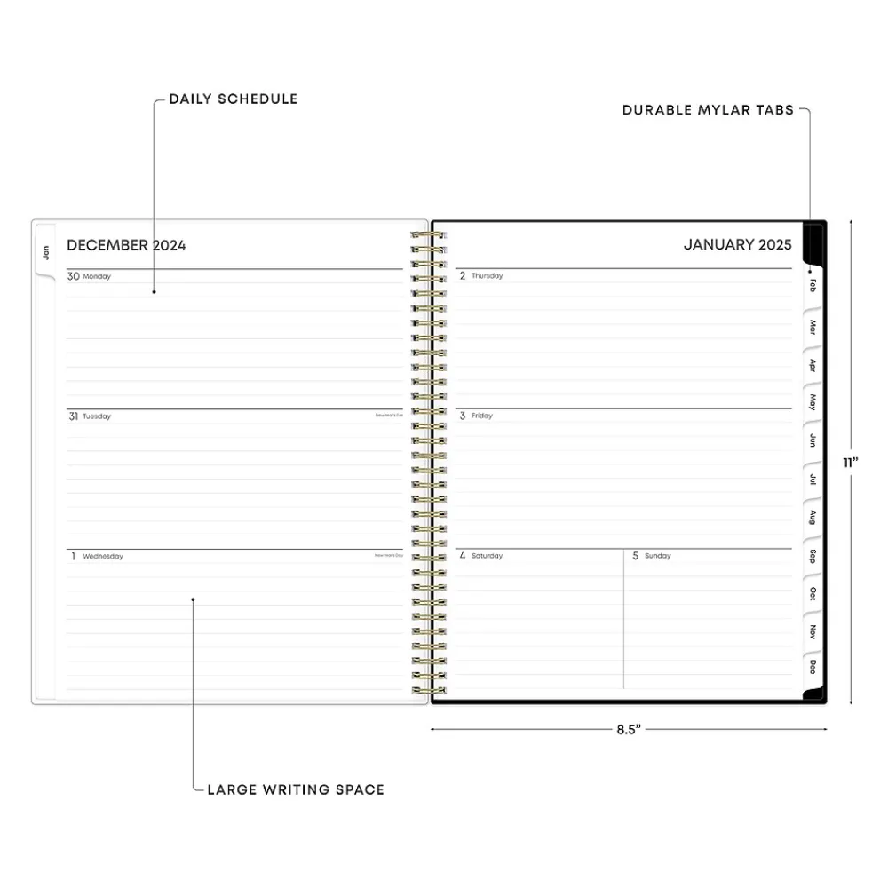 2025 Planners|Blue Sky 2025 Lolani 8.5" x 11" Weekly & Monthly Planner, Plastic Cover, Green/Gray (147968)