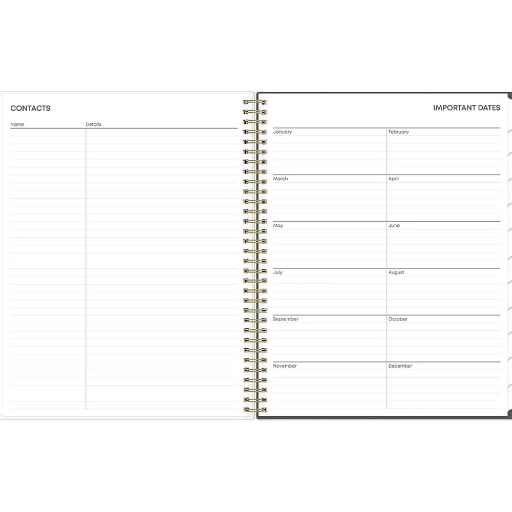 2025 Planners|Blue Sky 2025 Makeera 8.5" x 11" Weekly & Monthly Planner, Plastic Cover, Dark Gray/White (150784)