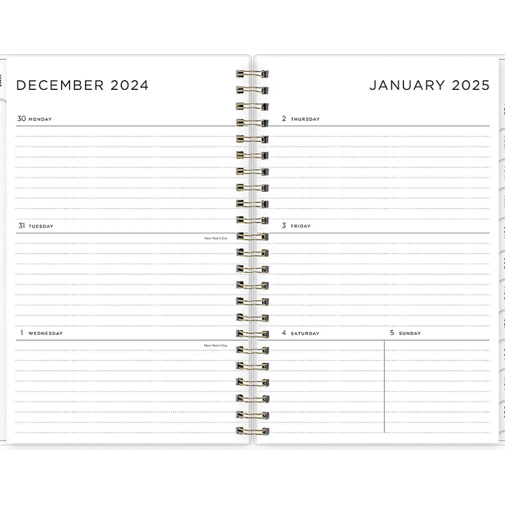 2025 Planners|Blue Sky 2025 Marble Purple 5" x 8" Weekly & Monthly Planner, Plastic Cover, Purple/Pink (148250)