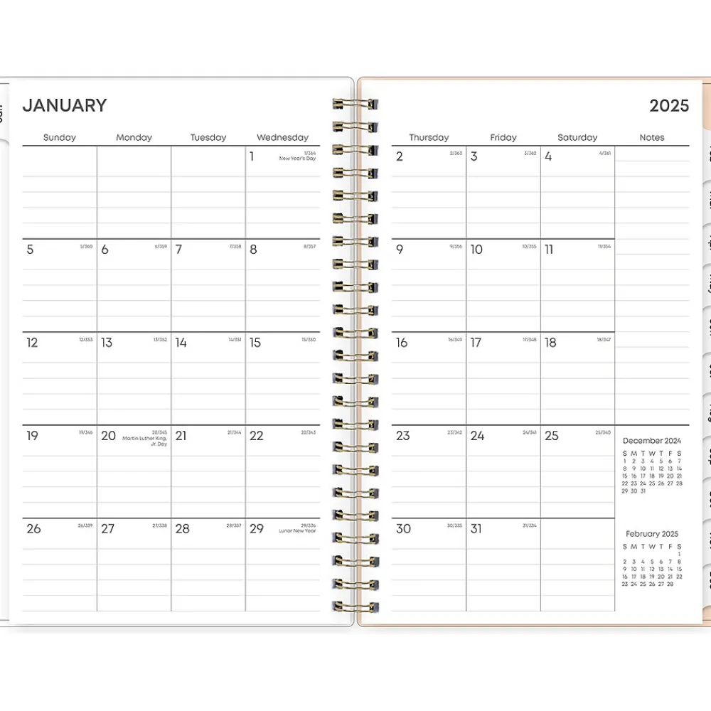 2025 Planners|Blue Sky 2025 Natalya 5" x 8" Weekly & Monthly Planner, Plastic Cover, Pink/White (148769-25)